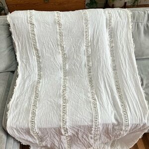White Cotton Rod Pocket Curtain